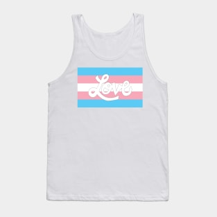 Transgender pride flag with Love text Tank Top